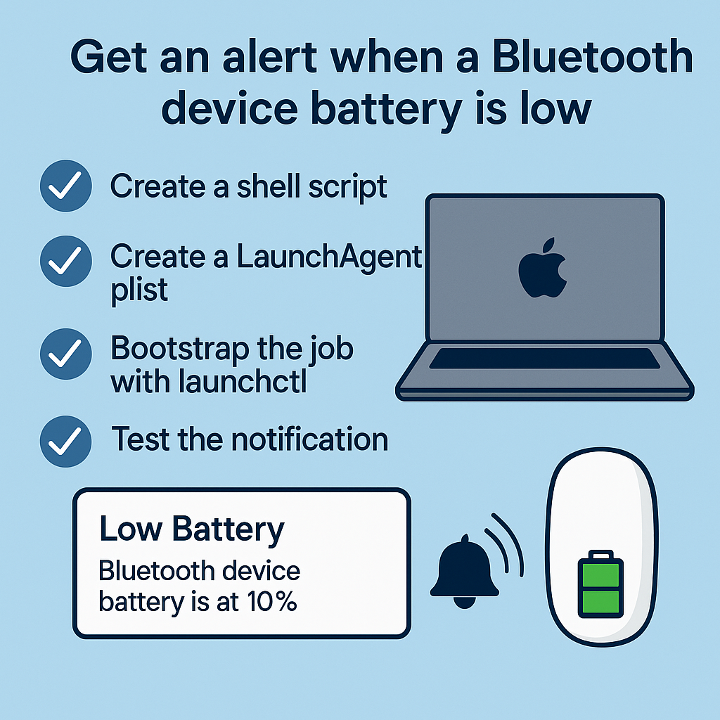 macOS Bluetooth Battery Alert – Full Setup Guide
